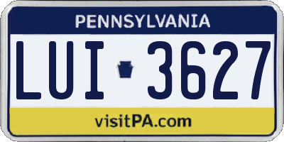 PA license plate LUI3627