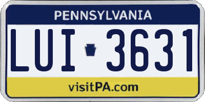 PA license plate LUI3631