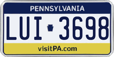 PA license plate LUI3698