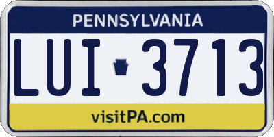 PA license plate LUI3713