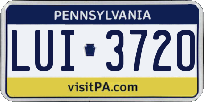 PA license plate LUI3720