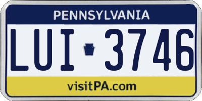 PA license plate LUI3746