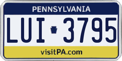 PA license plate LUI3795
