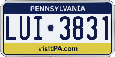 PA license plate LUI3831