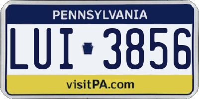 PA license plate LUI3856