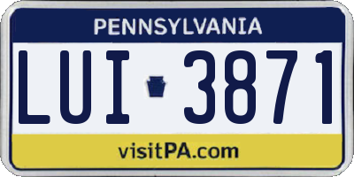 PA license plate LUI3871