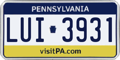 PA license plate LUI3931