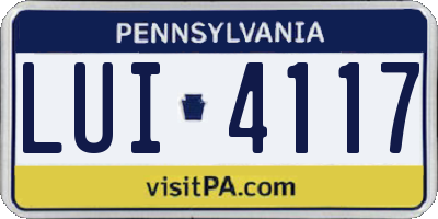 PA license plate LUI4117
