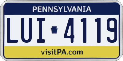 PA license plate LUI4119