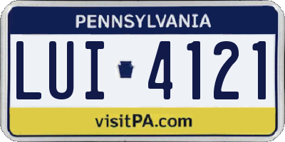 PA license plate LUI4121