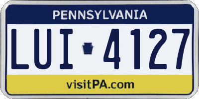PA license plate LUI4127