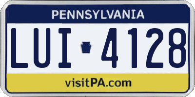 PA license plate LUI4128