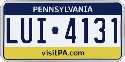 PA license plate LUI4131