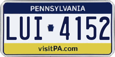 PA license plate LUI4152