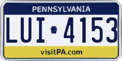 PA license plate LUI4153