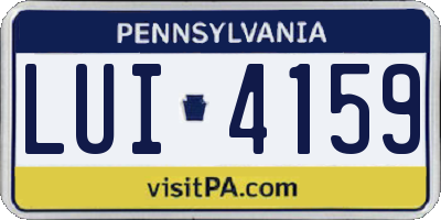 PA license plate LUI4159