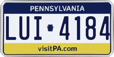 PA license plate LUI4184