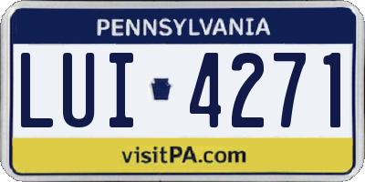 PA license plate LUI4271