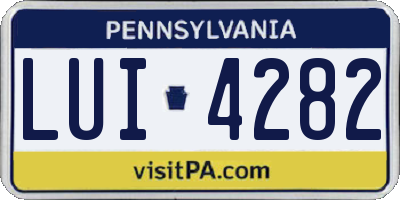 PA license plate LUI4282