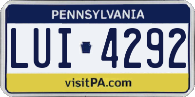 PA license plate LUI4292