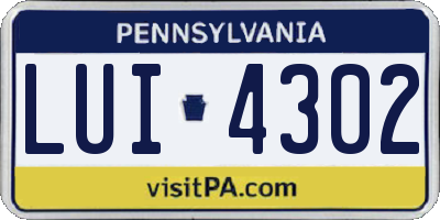 PA license plate LUI4302