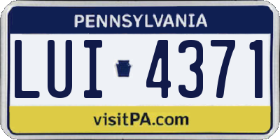 PA license plate LUI4371