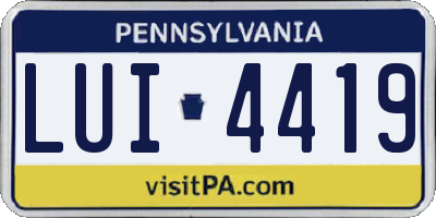 PA license plate LUI4419