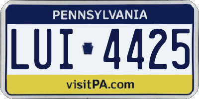 PA license plate LUI4425
