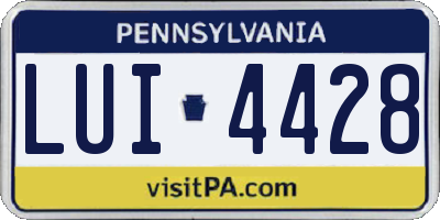 PA license plate LUI4428
