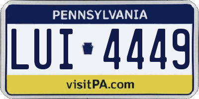 PA license plate LUI4449