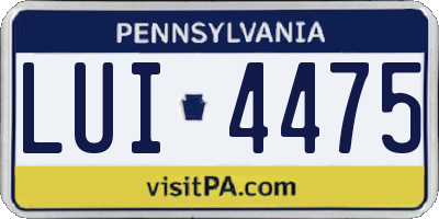 PA license plate LUI4475