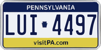 PA license plate LUI4497