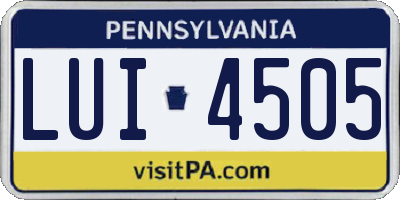 PA license plate LUI4505