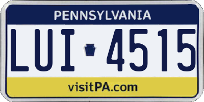 PA license plate LUI4515