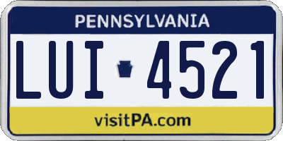 PA license plate LUI4521