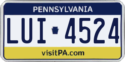 PA license plate LUI4524