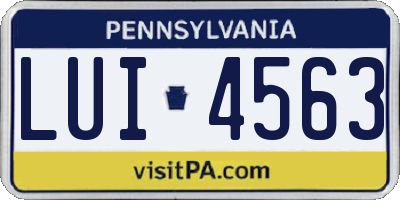 PA license plate LUI4563