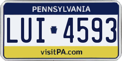 PA license plate LUI4593