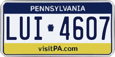 PA license plate LUI4607