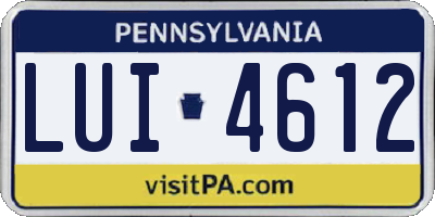 PA license plate LUI4612