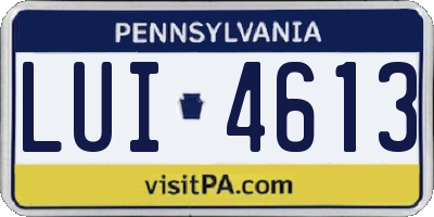 PA license plate LUI4613