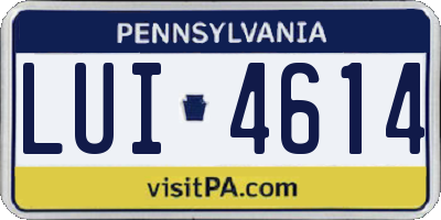 PA license plate LUI4614