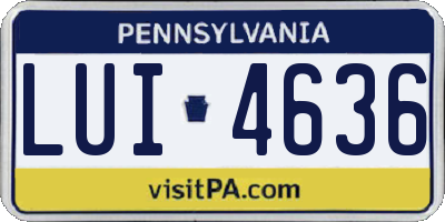 PA license plate LUI4636