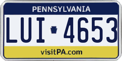 PA license plate LUI4653