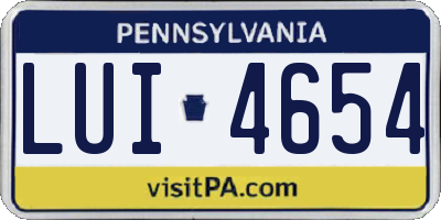 PA license plate LUI4654