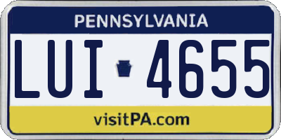 PA license plate LUI4655