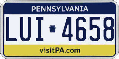 PA license plate LUI4658