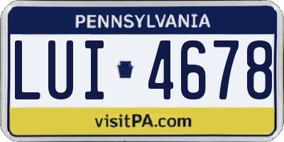 PA license plate LUI4678