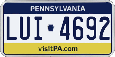 PA license plate LUI4692