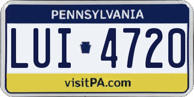 PA license plate LUI4720